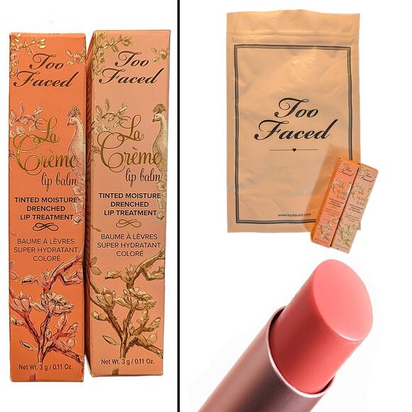 Too Faced La Creme Lip Balm 2-Tint Set Gift Bag - Picture 1 of 10